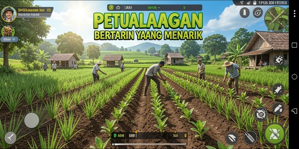 Tampilan gameplay API36 yang menarik dan seru saat bertani.