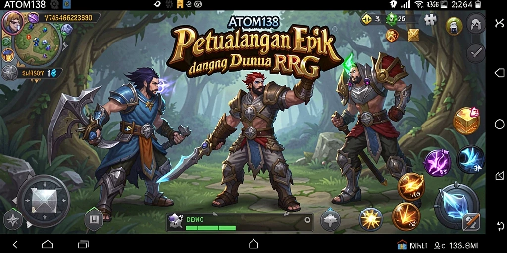 Tangkapan layar permainan ATOM138 menampilkan aksi RPG yang mendebarkan.