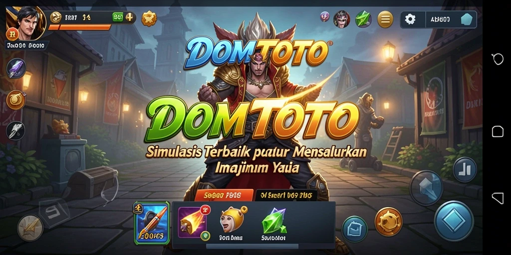 Screenshot gameplay DOMTOTO yang memperlihatkan dunia simulasi yang menarik.