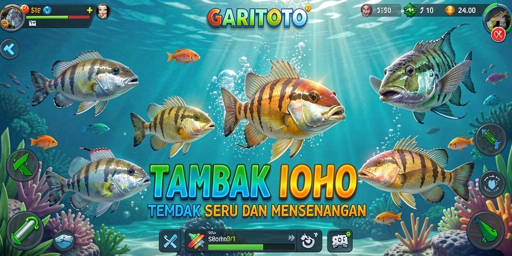 Tampilan gameplay seru saat menembak ikan di GARITOTO.