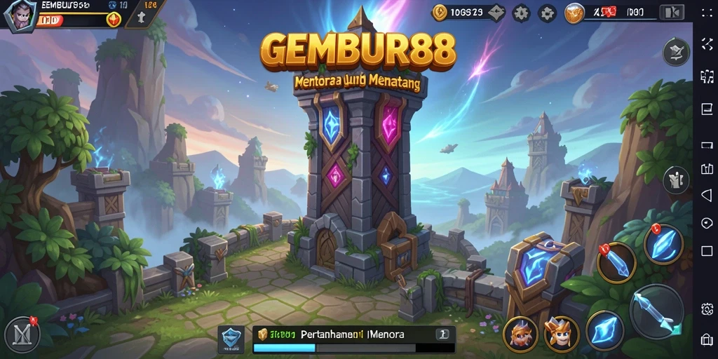 Tampilan gameplay menara pertahanan yang seru dan menantang.