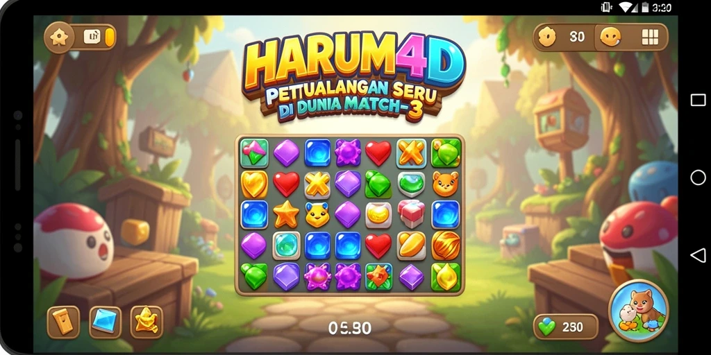 Tampilan gameplay seru dari HARUM4D dengan grafis menawan.