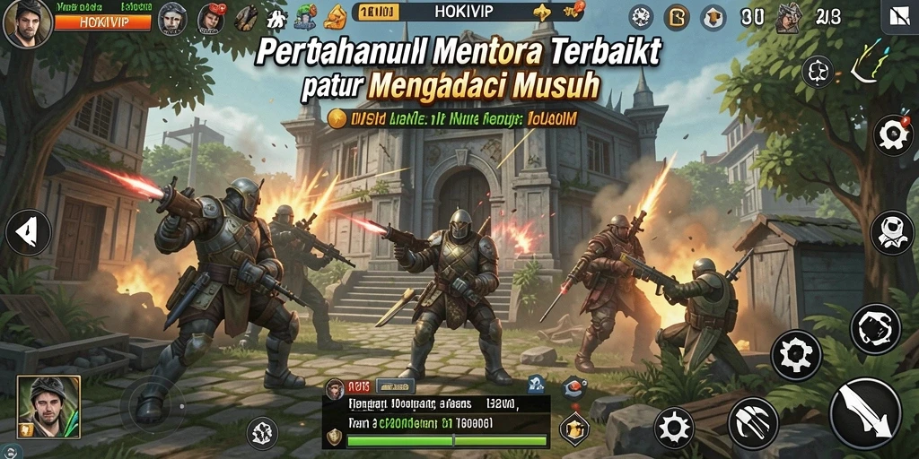 Tampilan gameplay HOKIVIP yang mendebarkan dalam Tower Defense.