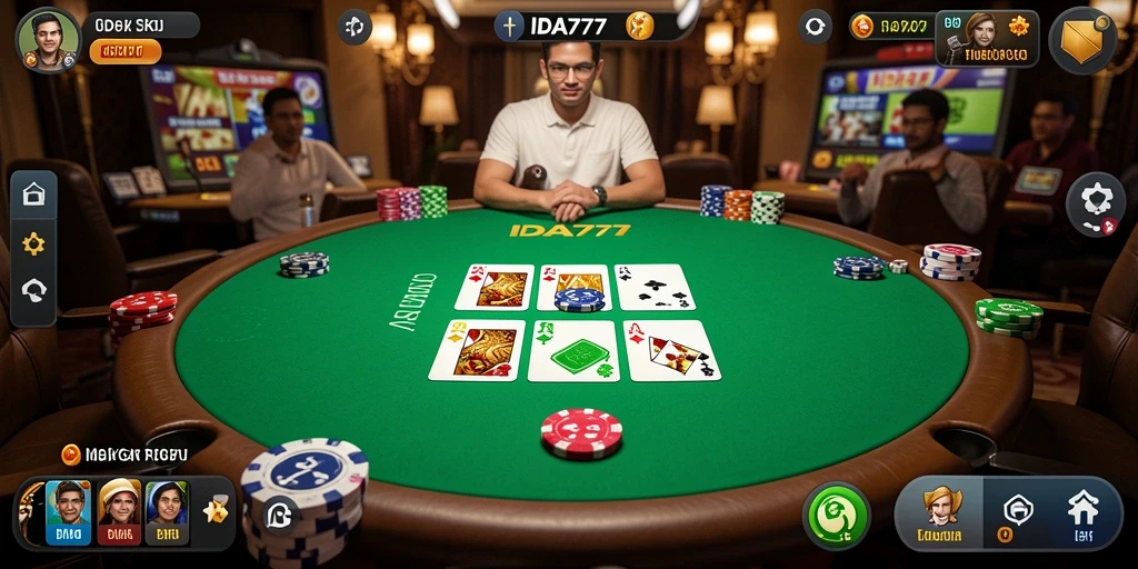 Tangkapan layar gameplay IDA777 yang menampilkan suasana Poker yang kompetitif.