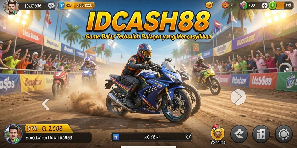 Tangkapan layar menunjukkan momen menegangkan saat balapan di <strong>IDCASH88</strong>.