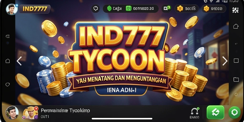 Tampilan layar permainan IND777 yang menunjukkan dinamika bisnis Tycoon.