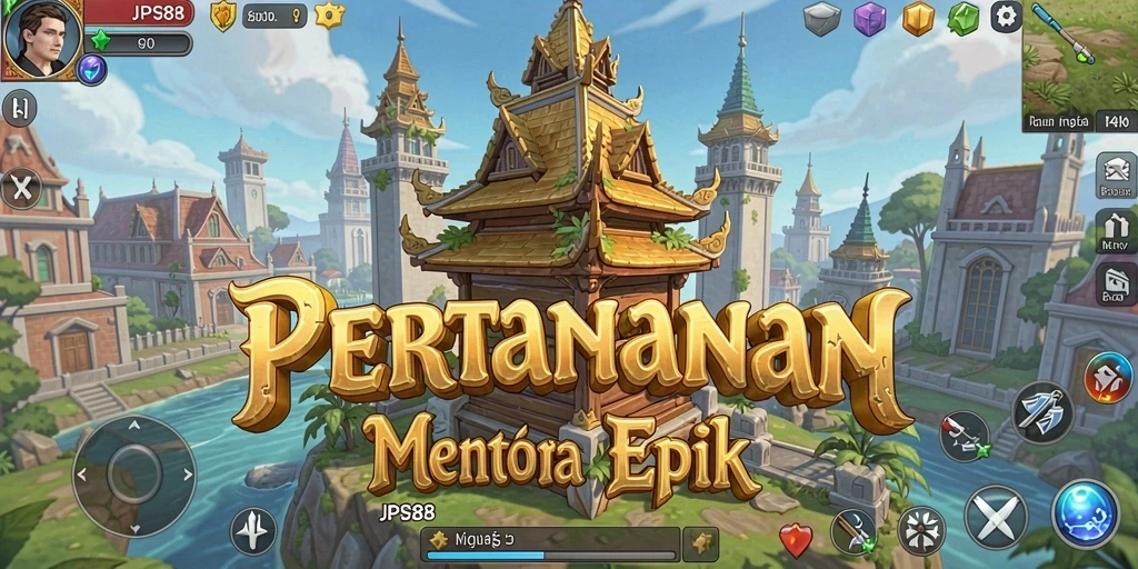 Screenshot JPS88 menampilkan aksi pertahanan menara yang seru.