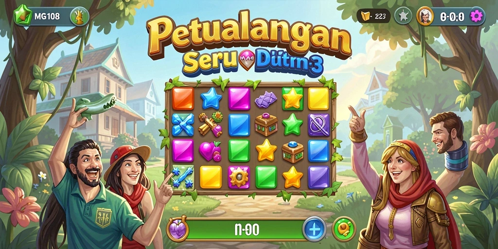 Tampilan gameplay <strong>MG108</strong> dengan aksi mencocokkan warna yang seru.