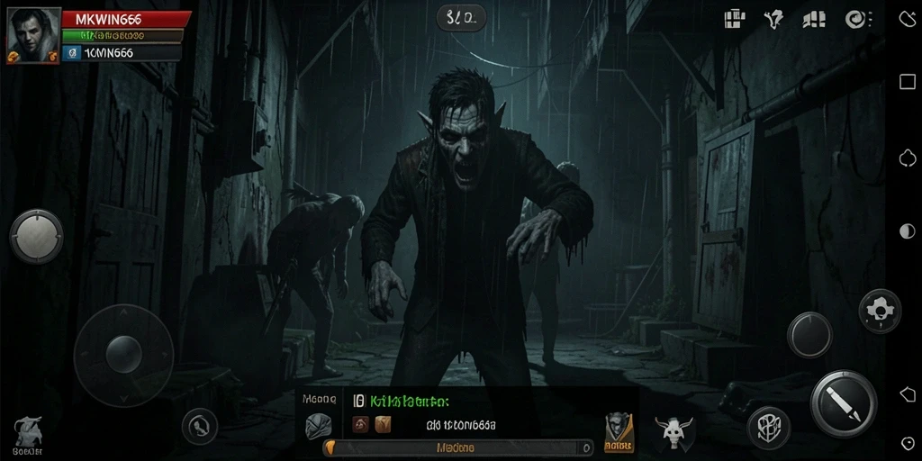 Tampilan mengerikan dari gameplay <strong>MKWIN666</strong> yang menampilkan makhluk menyeramkan.