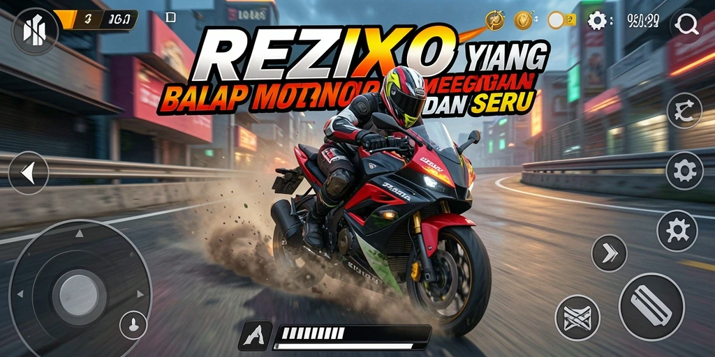 Tampilan seru gameplay balap motor di REZIXO.