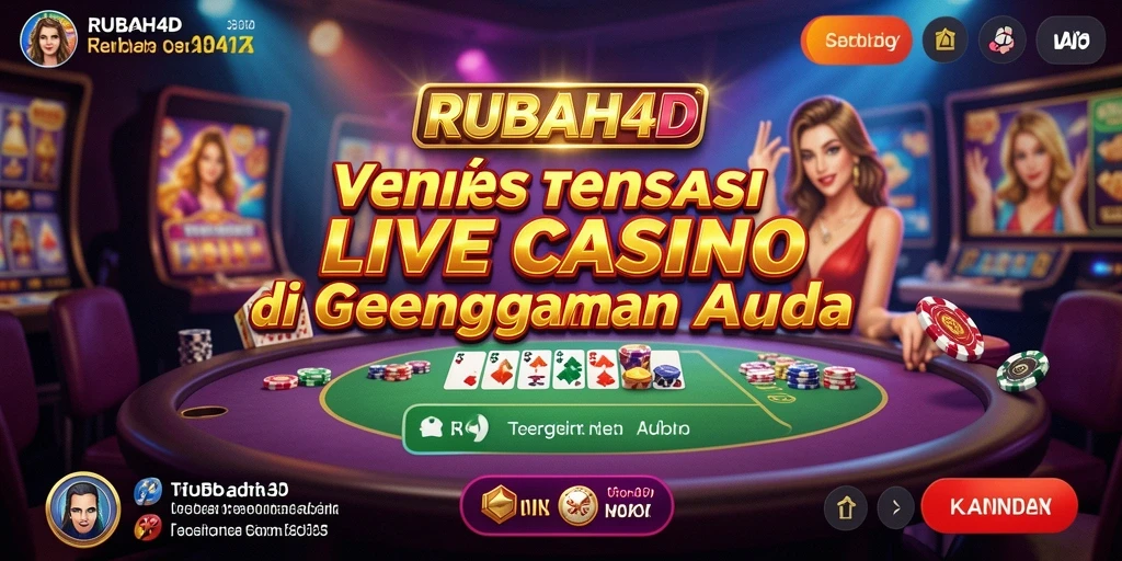 Screenshot RUBAH4D menampilkan dealer profesional dan gameplay seru Live Casino.