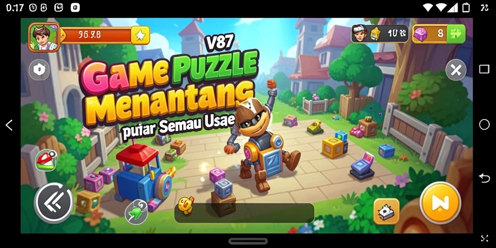 Tampilan gameplay V87 yang menarik dan menantang dalam Puzzle.