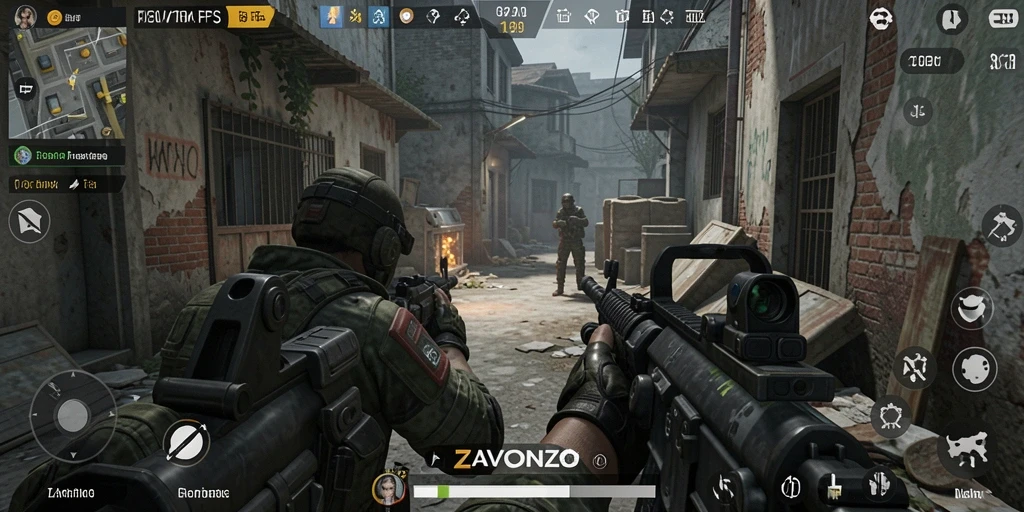 Gameplay intens penuh aksi dalam ZAVONZO.